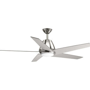 Fabius 54 inch Brushed Nickel with Silver Blades Ceiling Fan, Progress LED