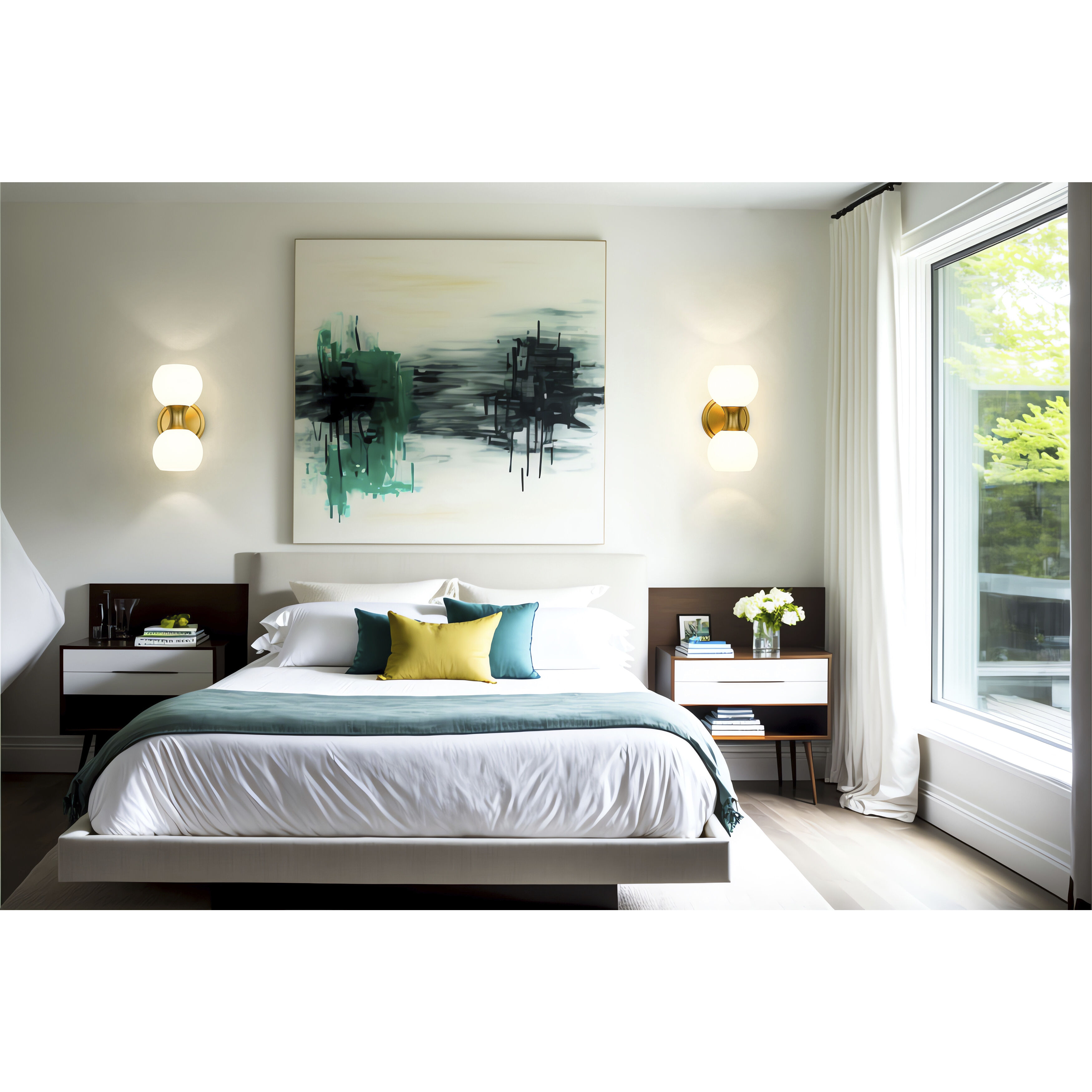 Artemis 2 Light 6.5 inch Modern Gold Wall Sconce Wall Light