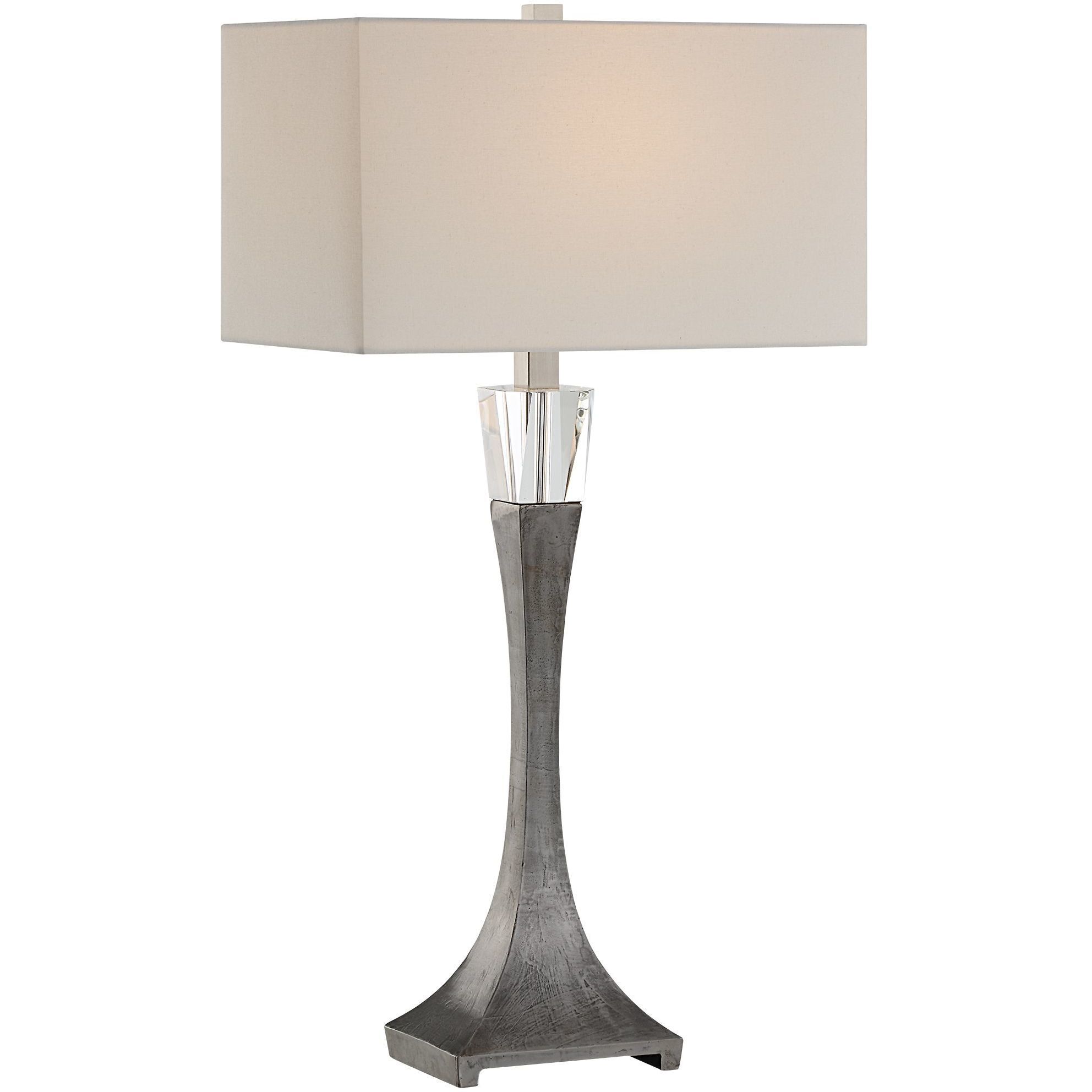 Edison 32.75 inch 150.00 watt Distressed Aged Black with Silver Undertones Table Lamp Portable Light