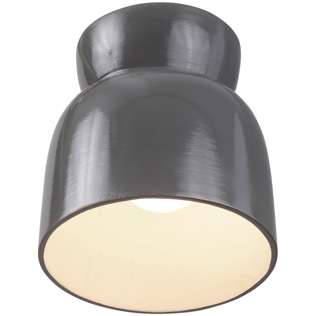 Radiance Collection 1 Light 7.5 inch Gloss Grey Outdoor Flush Mount