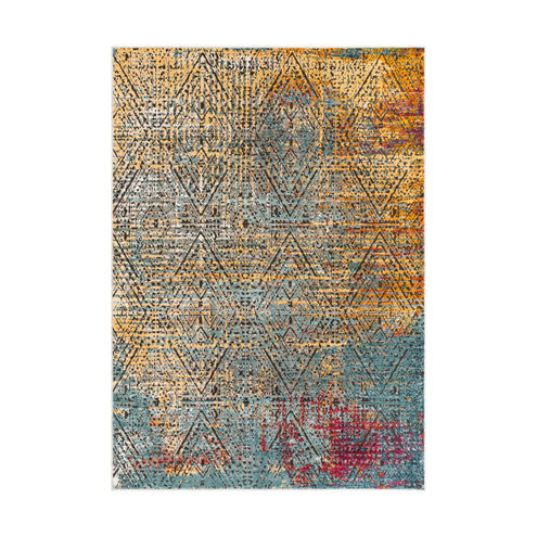 Herati 35 X 24 inch Aqua/Butter/Bright Blue/Dark Green/Bright Orange Rugs, Rectangle