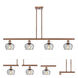 Ballston Fenton 4 Light 48 inch Antique Copper Island Light Ceiling Light in Clear Glass, Ballston