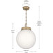 Andorra 1 Light Champagne Bronze Pendant Ceiling Light