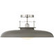 Gavin 1 Light 20 inch Gray with Polished Nickel Accents Semi-Flush Ceiling Light in Gray/Polished Nickel