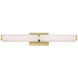 Vogue LED 27 inch Brushed Brass Bath Vanity & Wall Light in 3500K, 27in.