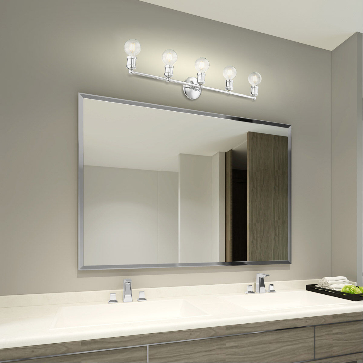 Lansdale 5 Light 34 inch Polished Chrome Vanity Sconce Wall Light