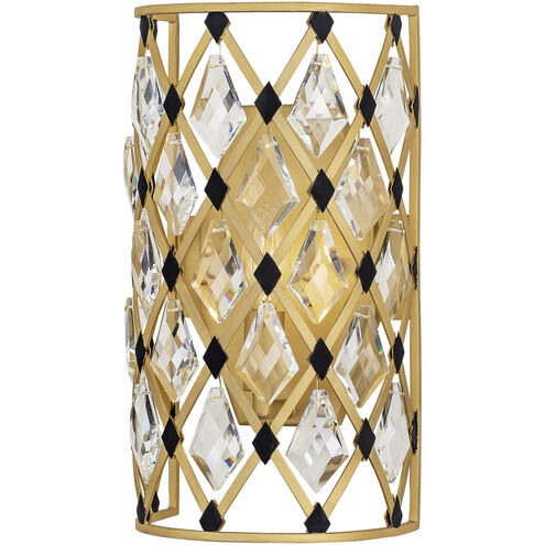 Windsor Sconce Wall Light in French Gold and Matte Black