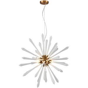 Chazy LED 28 inch White with Aged Brass Chandelier Ceiling Light
