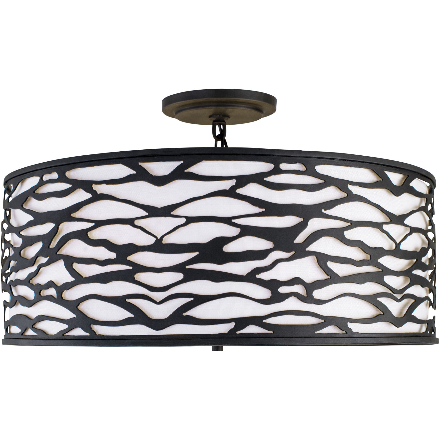 Kato 5 Light 24 inch Carbon Black Semi-Flush Ceiling Light