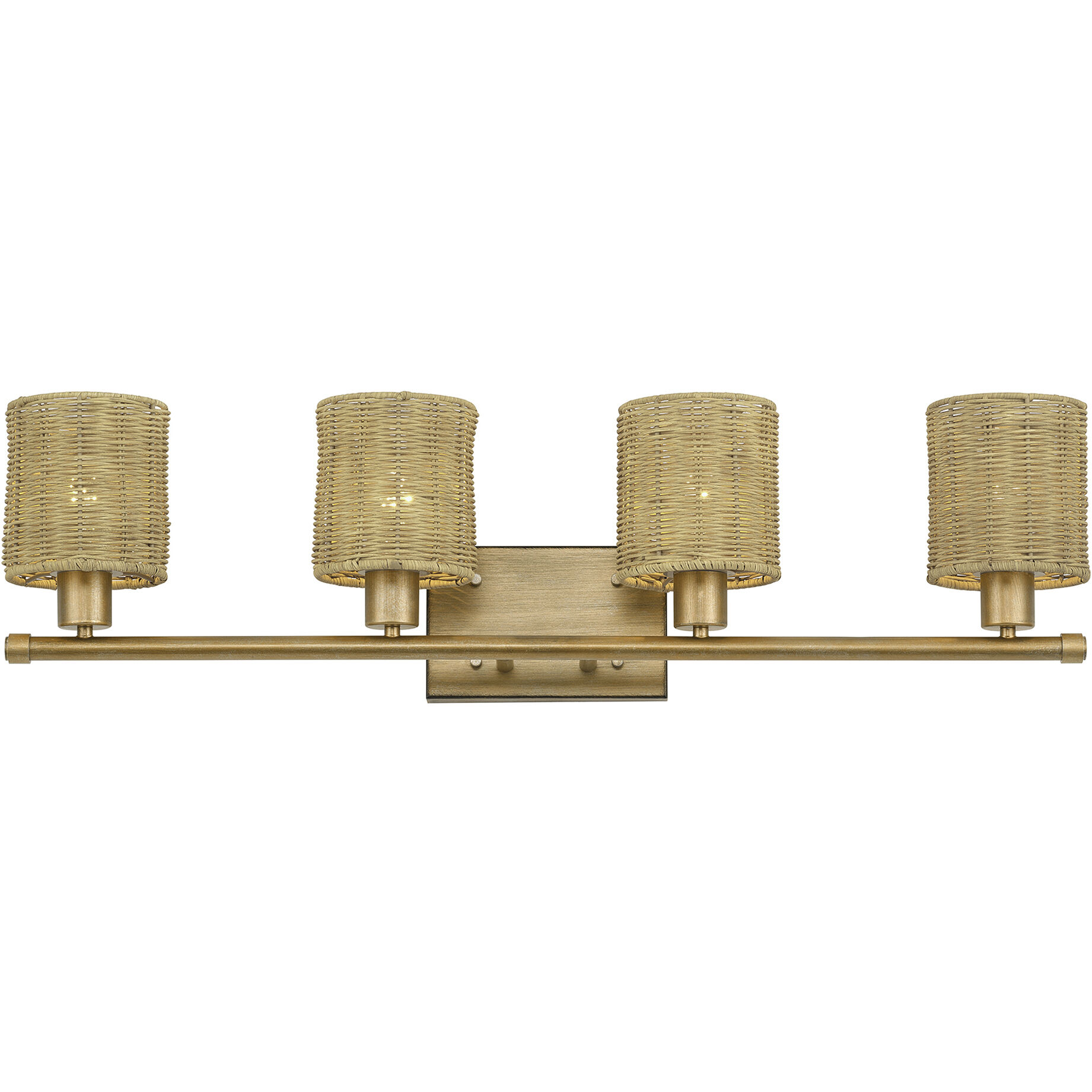 Weavington 4 Light 35.5 inch Antique Gold Leaf Vanity Wall Sconce Wall Light