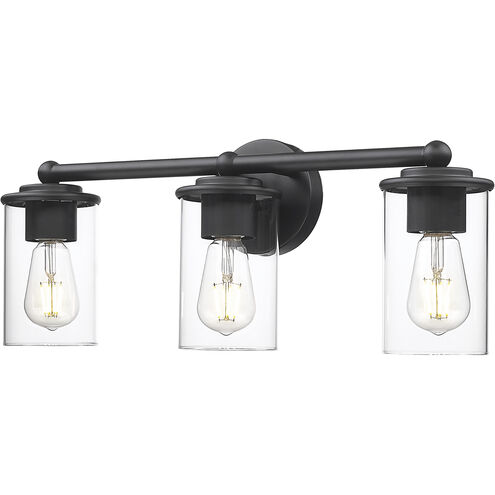 Thayer 3 Light 22.5 inch Matte Black Vanity Wall Light