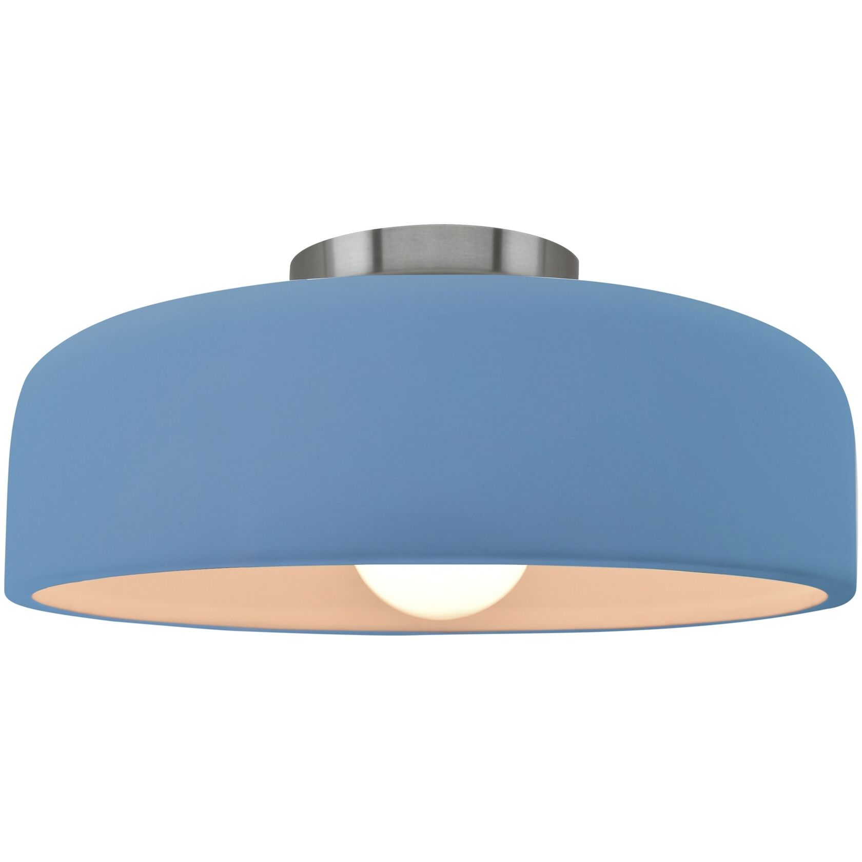 Radiance Collection - Spire LED 10 inch Sky Blue Semi-Flush Ceiling Light, Form+Finish+Function