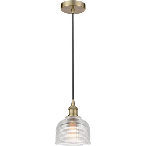 Edison Dayton LED 6 inch Antique Brass Mini Pendant Ceiling Light