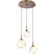 Gem LED 20.1 inch Burnished Bronze Chandelier Ceiling Light in 3000K LED, Amber, Round Multi-Port