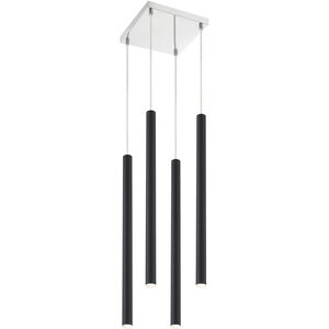 Forest LED 9.5 inch Chrome Chandelier Ceiling Light in 4, 15, Matte Black Steel