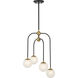 Couplet 4 Light 16 inch Matte Black with Warm Brass Chandelier Ceiling Light