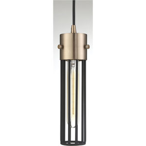 Eaves 1 Light 5 inch Copper Brushed Brass and Matte Black Pendant Ceiling Light