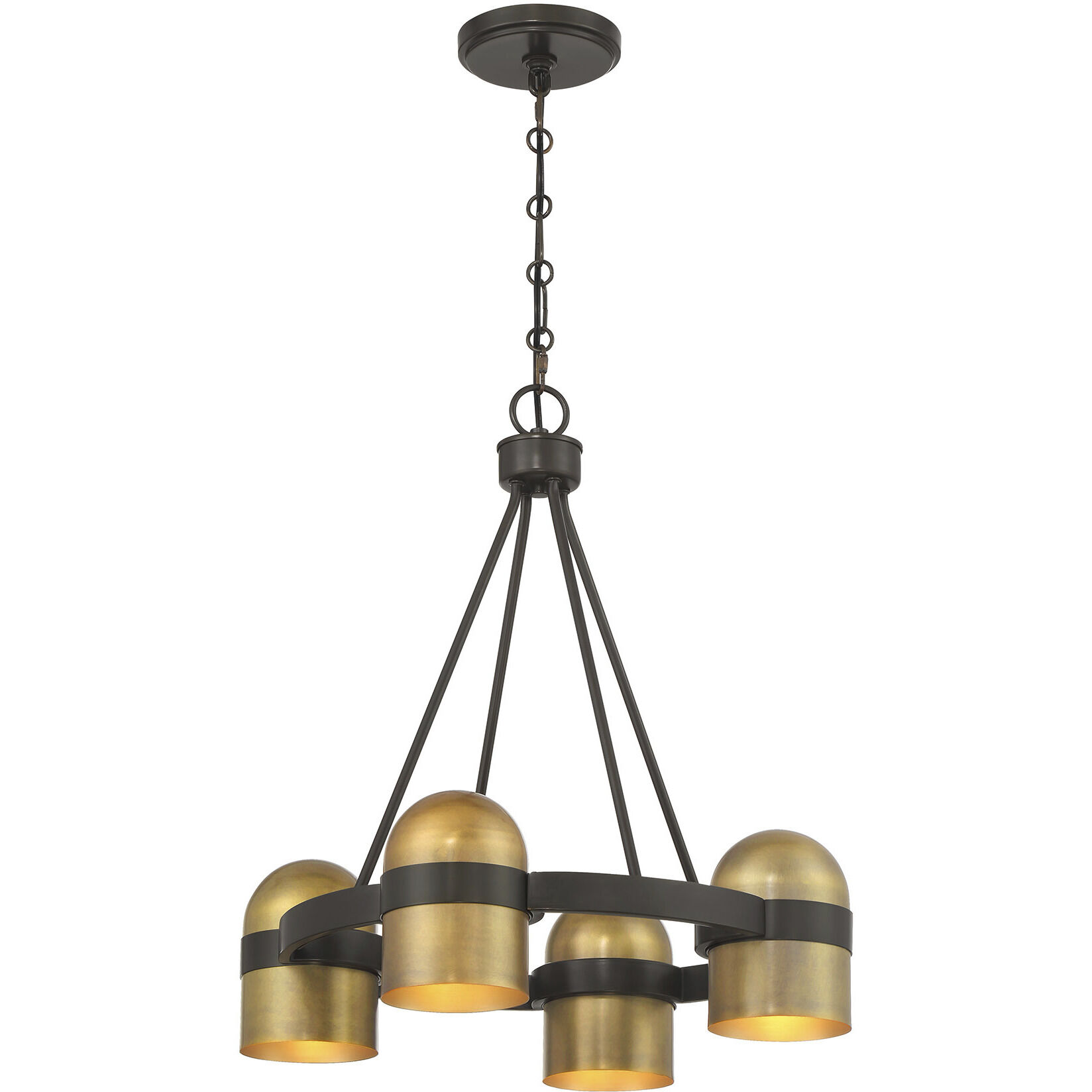 Andover 4 Light 20 inch Mediterranean Bronze and Riviera Brass Chandelier Ceiling Light