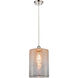 Ballston Large Cobbleskill 1 Light 9 inch Polished Nickel Mini Pendant Ceiling Light in Mercury Glass, Ballston