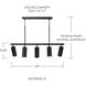 Robbie 5 Light 40 inch Matte Black Island Light Ceiling Light