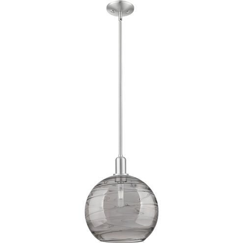 Arcadia Athens Deco Swirl 1 Light 12 inch Brushed Satin Nickel Mini Pendant Ceiling Light