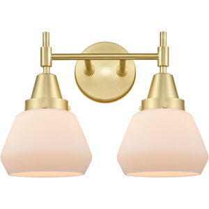 Caden LED 16 inch Satin Brass Bath Vanity Light Wall Light in Matte White Glass