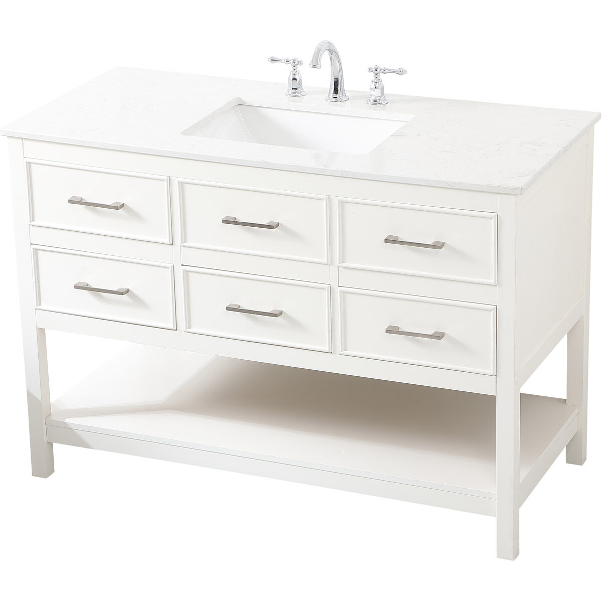 Sinclaire 48 X 22 X 34 inch White Vanity Sink Set