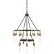 Campbell 21 Light 33.25 inch Vintage Black with Warm Brass Chandelier Ceiling Light
