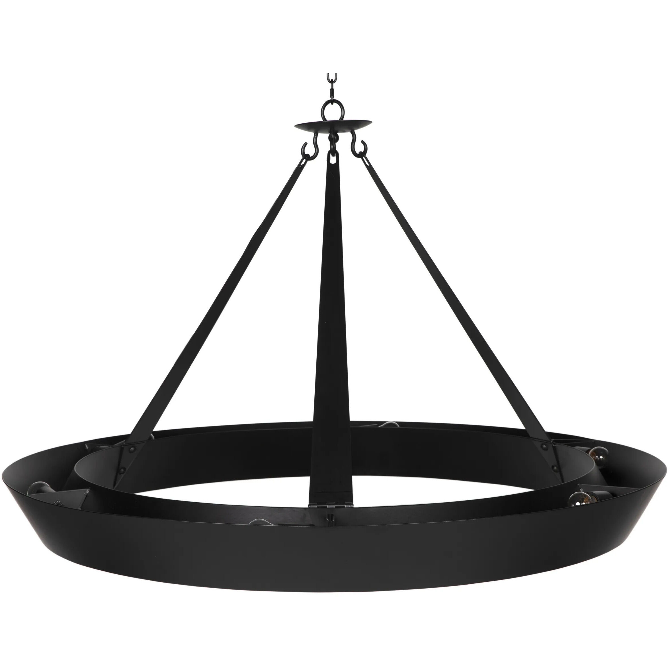 Swan 6 Light 53 inch Matte Black Chandelier Ceiling Light