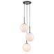 Delilah LED 17 inch Black Multi Port Pendant Ceiling Light in White Glass