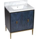 Kallista 30 X 34 inch Dark Sapphire/Caviar Black/Natural/White/Antique Brass Vanity with Undermount Sink