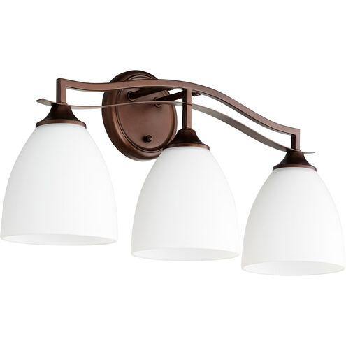 Jardin 3 Light 22 inch Oiled Bronze Vanity Light Wall Light in Satin Opal