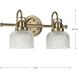 Archie 2 Light 17 inch Vintage Brass Bath Vanity Wall Light