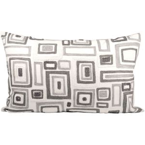 Mondrian 26 X 0.25 inch Gray with Crema Lumbar Pillow, Cover Only