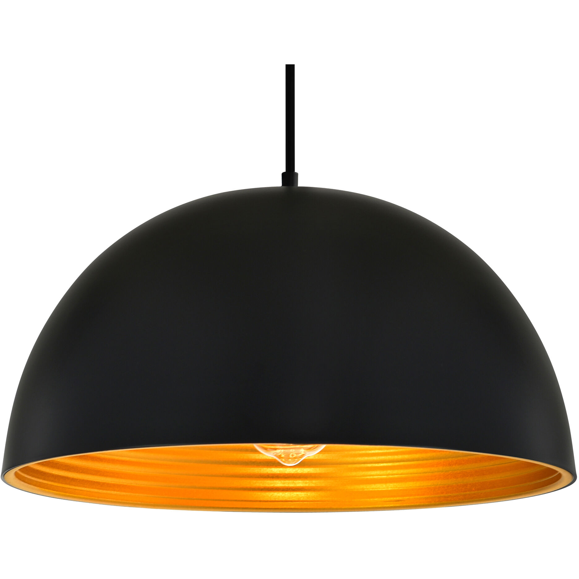 Modest 1 Light 16 inch Black Down Pendant Ceiling Light