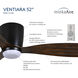 Ventiara 52 inch Coal with Distressed Koa Blades Flush Mount Indoor/Outdoor Ceiling Fan