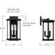 Walton 3 Light 16 inch Black Outdoor Wall Lantern