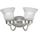Clarence 2 Light 11.75 inch Brushed Nickel Bath Vanity Wall Light
