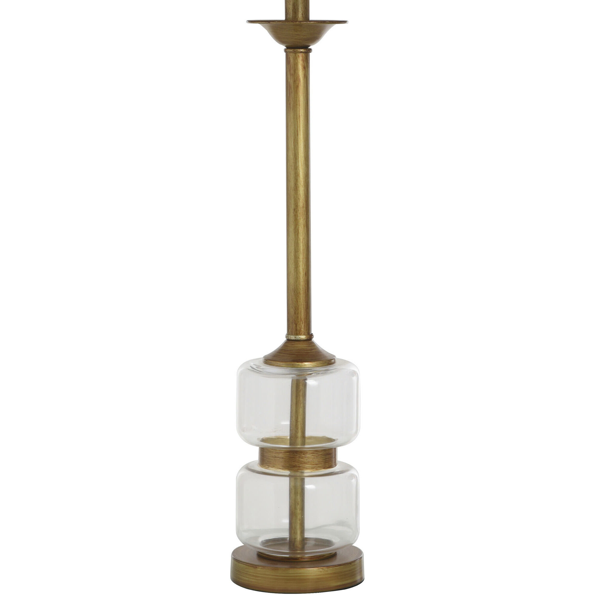 Signature 34 inch 150 watt Clear and Gold Table Lamp Portable Light