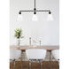 Mera 3 Light 38 inch Black Linear Pendant Ceiling Light