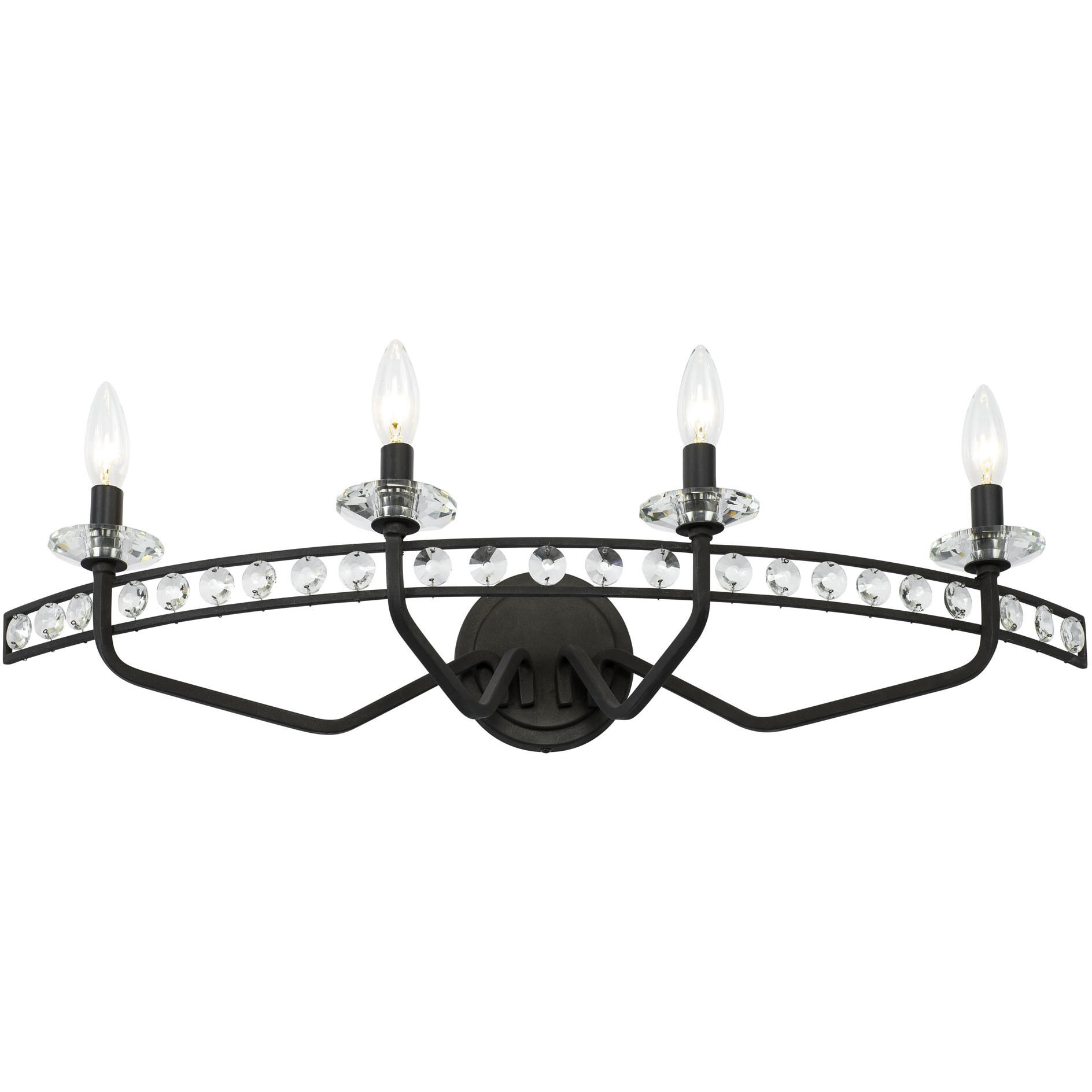 Monroe 4 Light 31 inch Carbon Bath Vanity Wall Light