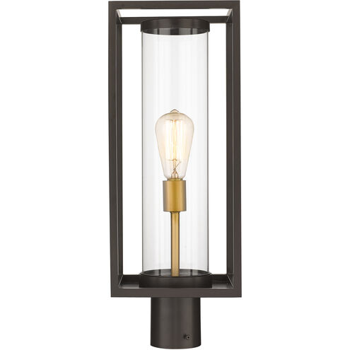 Dunbroch 1 Light 21.75 inch Deep Bronze and Outdoor Brass Outdoor Post Mount Fixture