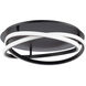 Veloce 1 Light 18 inch Black Flush Mount Ceiling Light