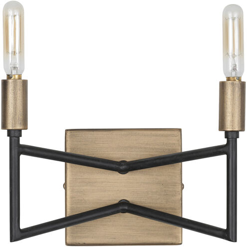 Bodie 2 Light 9 inch Havana Gold and Carbon Bath Vanity Wall Light