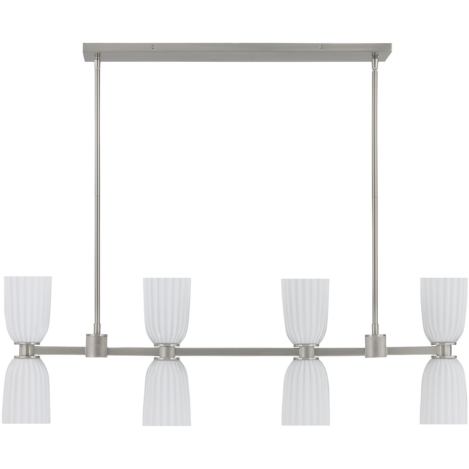 Baldwin 8 Light 44 inch Satin Nickel Linear Chandelier Ceiling Light, Essentials