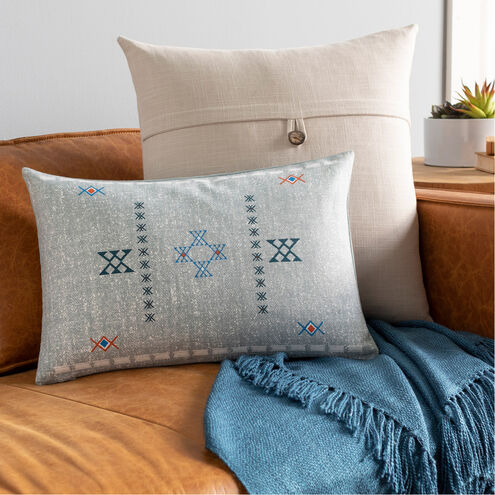 Cactus Silk 20 X 13 inch Medium Gray/White/Dark Green/Bright Blue Pillow Kit, Lumbar