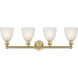 Castile 4 Light 33 inch Brushed Brass Bath Vanity Light Wall Light in White