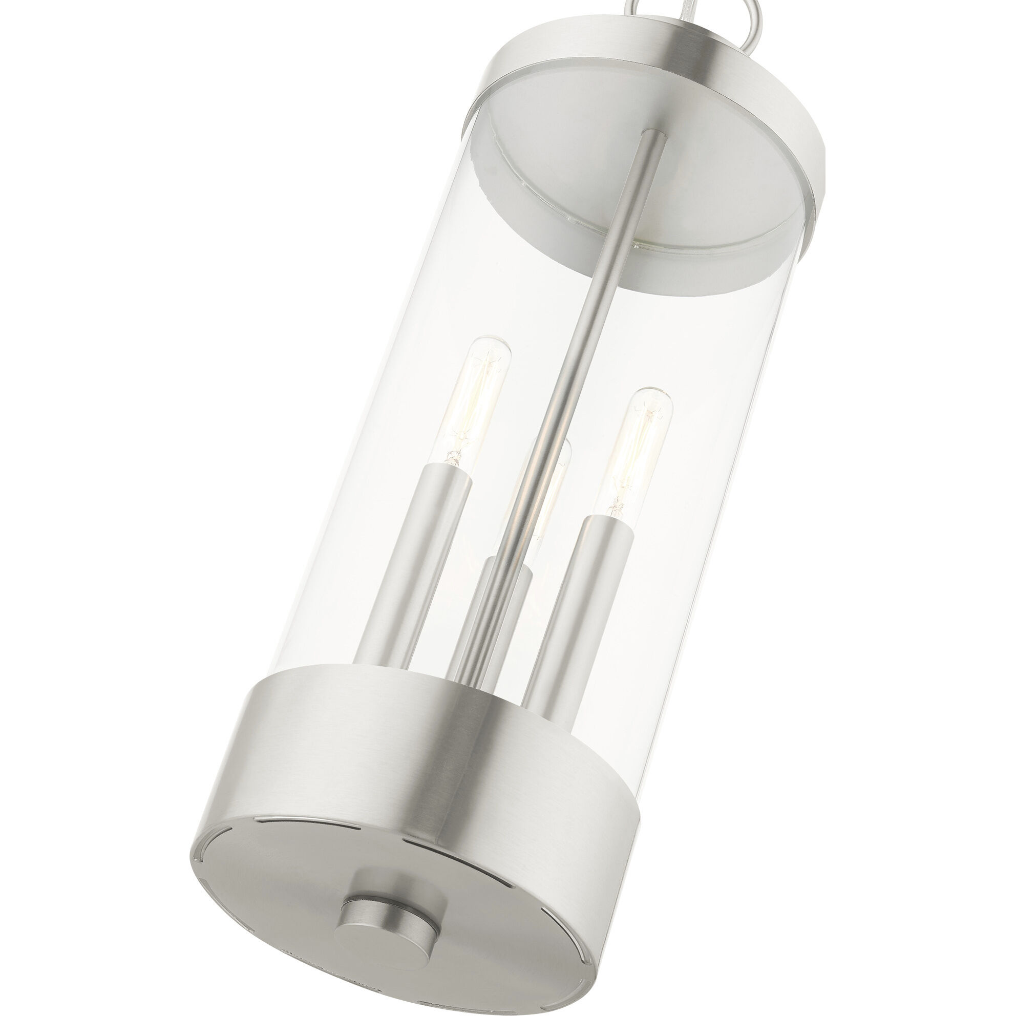 Hillcrest 3 Light 7 inch Brushed Nickel Outdoor Pendant Lantern