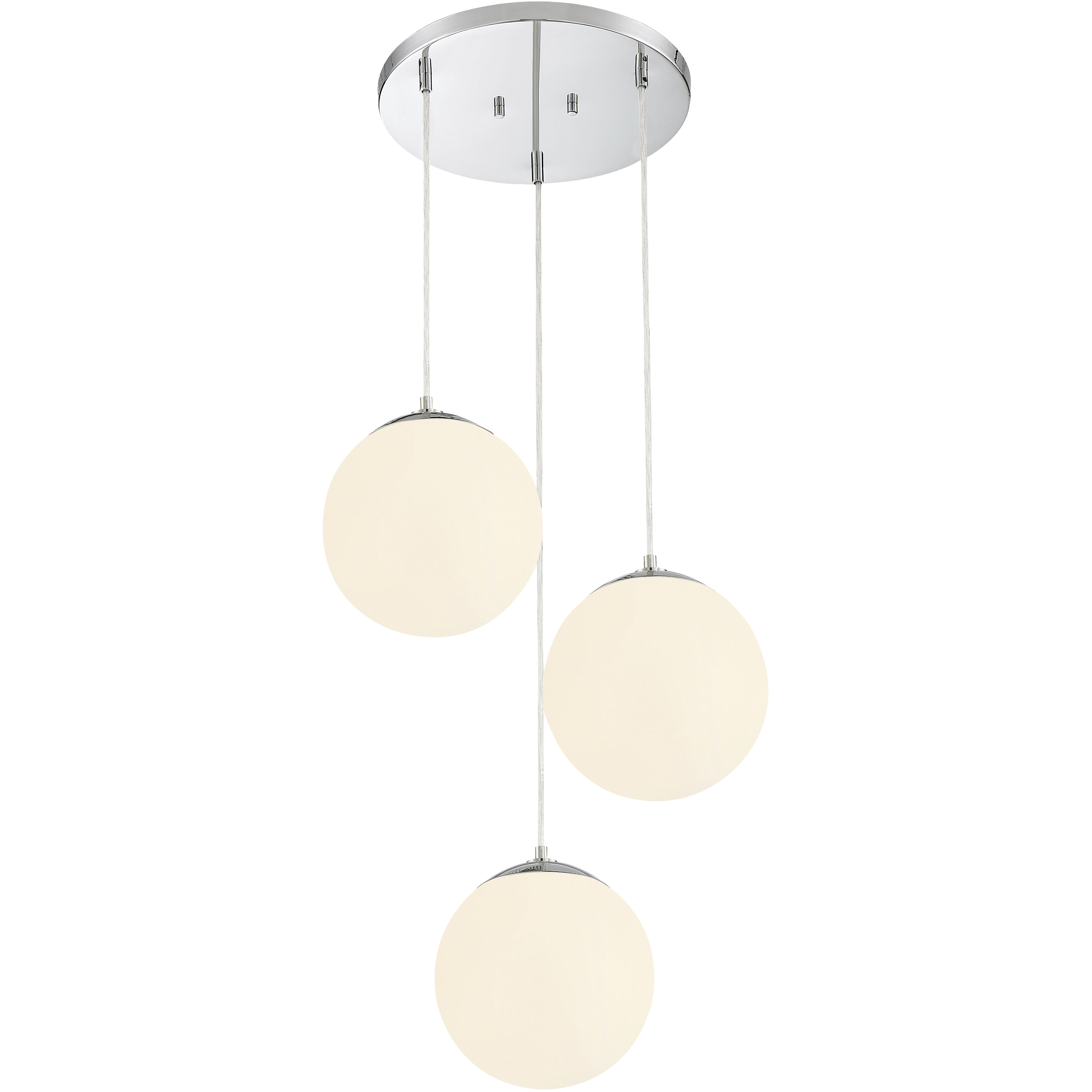 Kelvin 3 Light 17.75 inch Chrome Pendant Ceiling Light