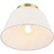Modern 1 Light 12 inch Natural Brass Semi-Flush Ceiling Light
